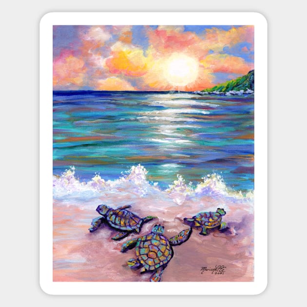 Baby Sea Turtles Sticker by KauaiArtist